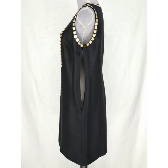 Tory Burch Dress Womens 6 Black Silk Gold Sequins Lined Formal Wedding lbd - Picture 14 of 14